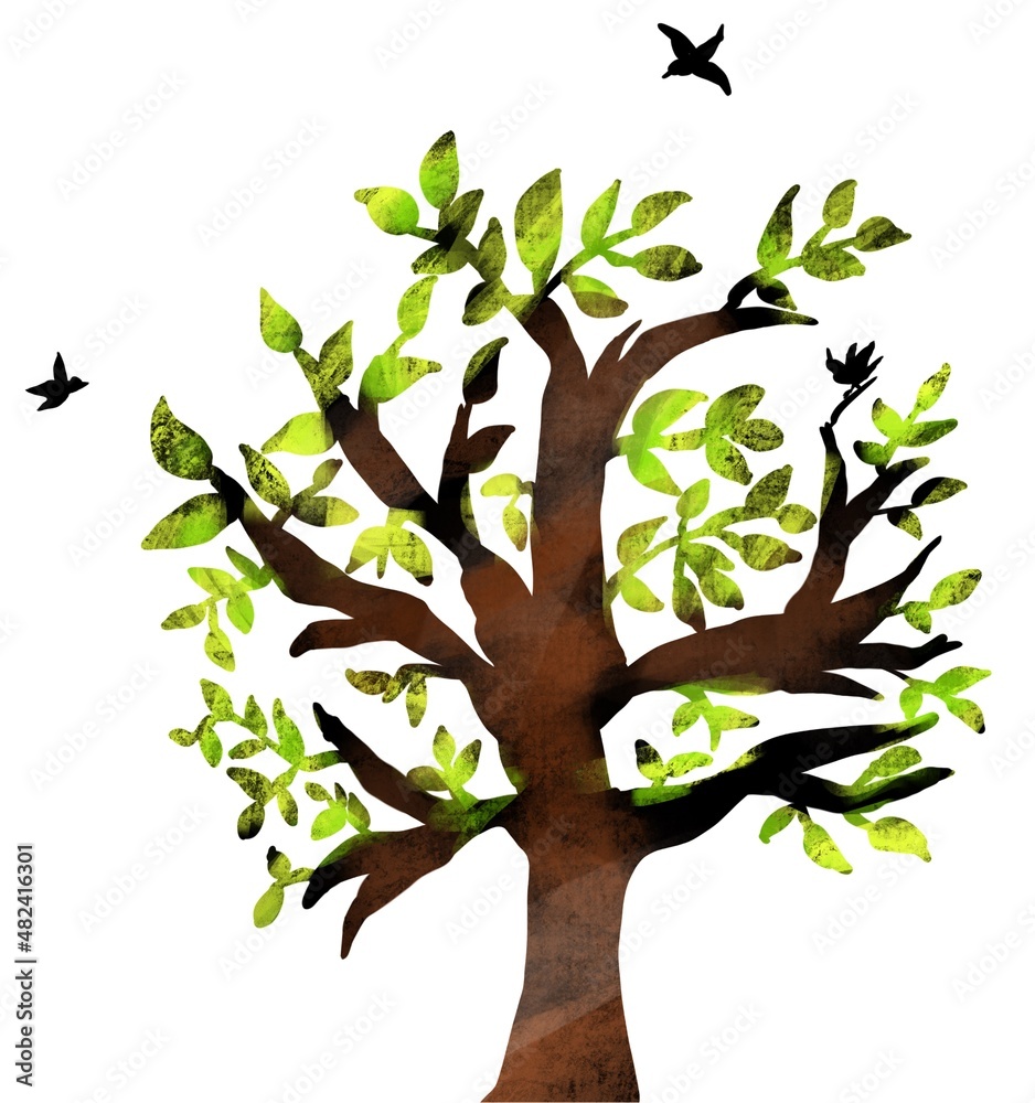 tree with birds tree with birds