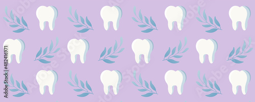 Modern dental pattern. Flat illustration of teeth.