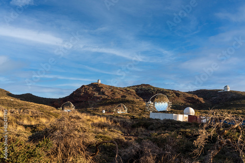 Landscape telescopes on the Roque de los Muchachos, La Palma, Canary Islands