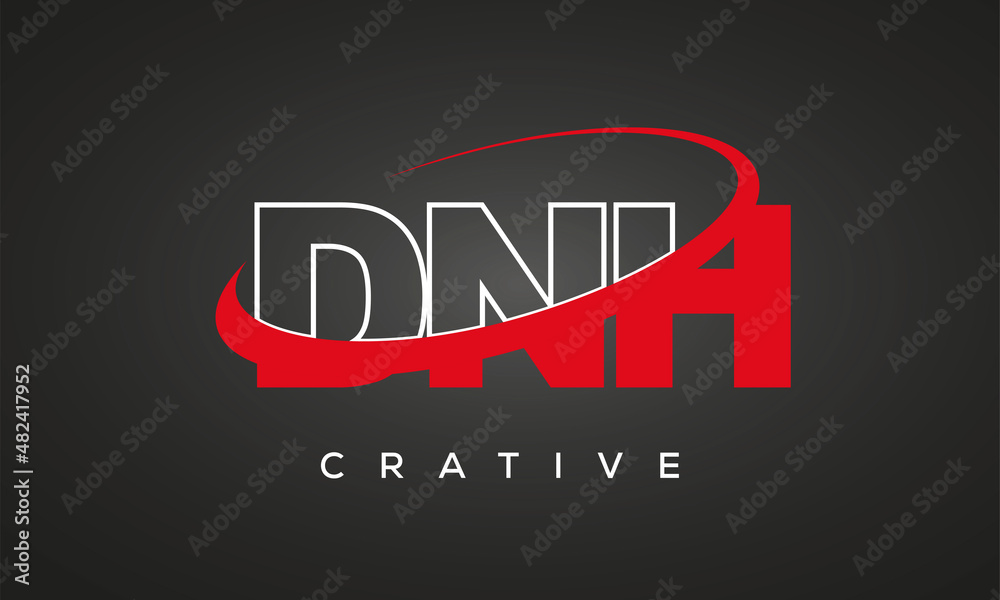 DNH letters creative technology logo design