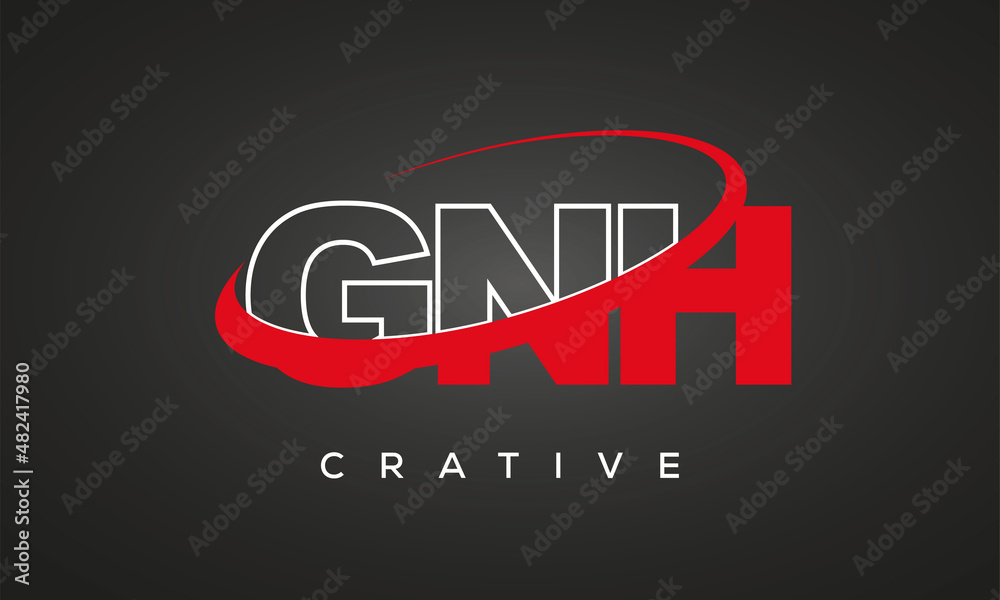 GNH letters creative technology logo design