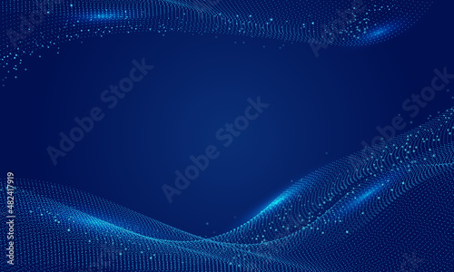Moderen Abstract dark blue line wave background with blue gradient, for cover, banner, presentation
