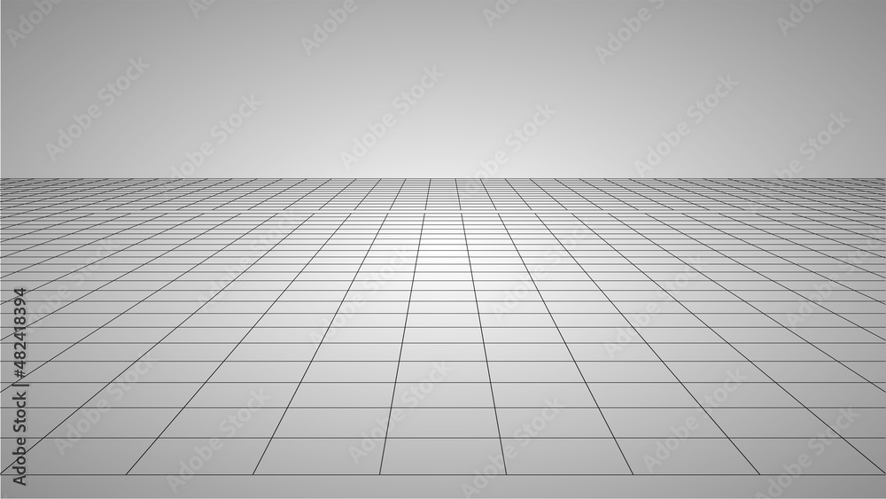 Rednered illustration of 3D terrain with wireframe mesh topology Rednered illustration of 3D terrain with wireframe mesh topology