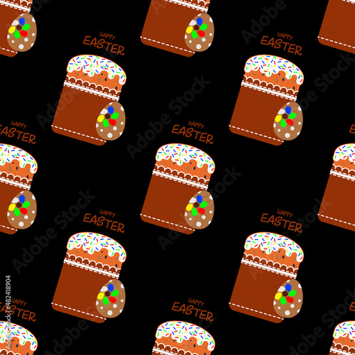 light holiday easter pattern with black background