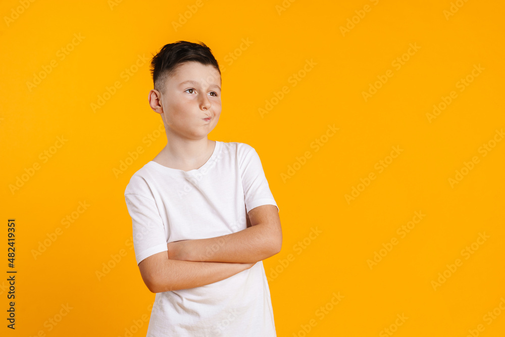 Happy smiling preteen boy in t-shirt standing Happy smiling preteen boy in t-shirt standing