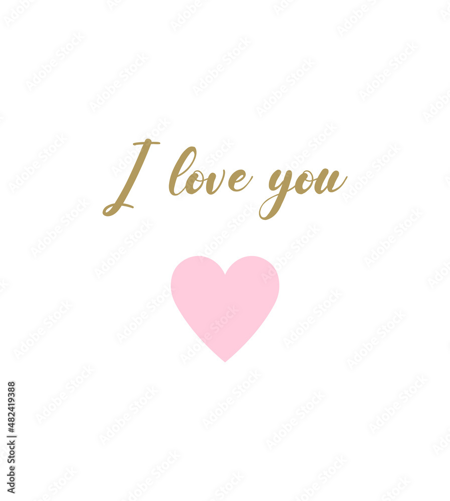 I love you, love card, love poster, Home wall decor, Wedding wall gift, Family wall decor, Christian banner, Valentine's wall gift, vector illustration