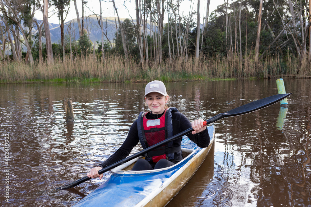 Teenage girl kayaker on the Klein River