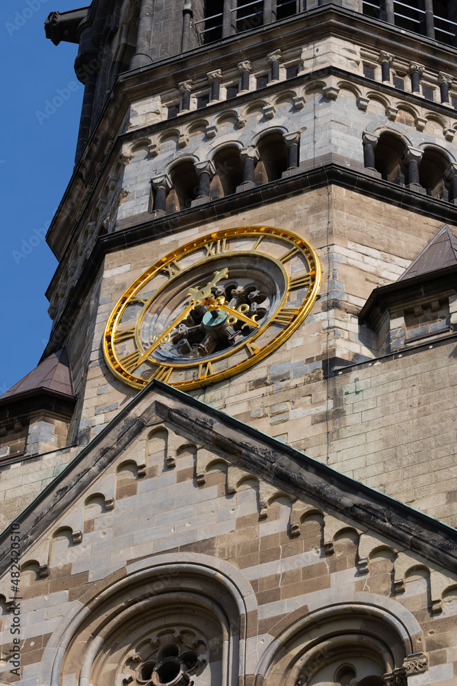 Kaiser Wilhelm Memorial Church Tower Clock In Berlin