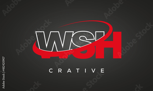 WSH letters creative technology logo design photo