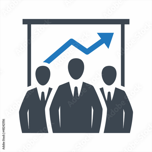 Business progress icon. Vector and glyph