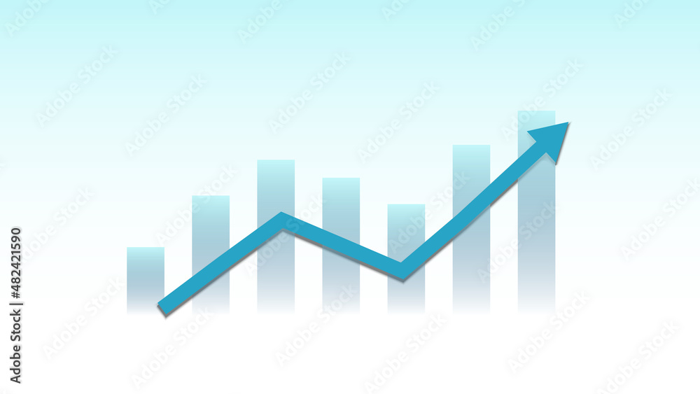 bar chart with uptrend arrow show stock market price or financial investment profit. business management background concept
