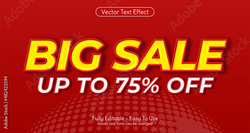 Big sale text editable style illustrator text effect with discount