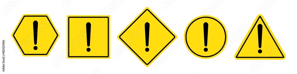 Warning icon. Danger icon. Caution icon, vector illustration Warning icon. Danger icon. Caution icon, vector illustration