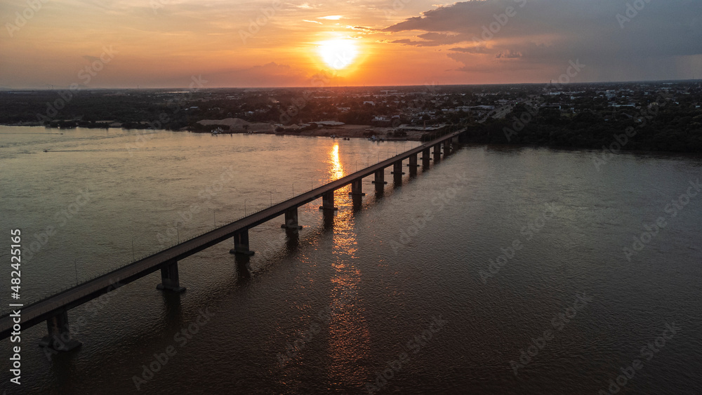 Pôr do sol na Ponte dos Macuxis