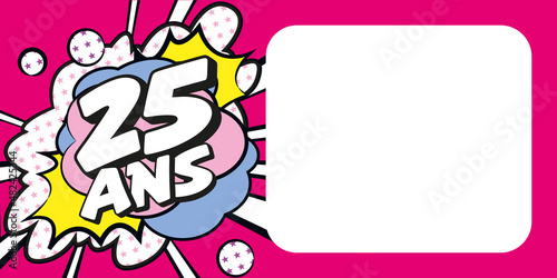 Carte anniversaire 25 ans BD CC Rose