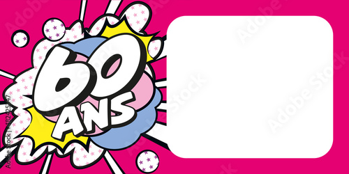 Carte anniversaire 60 ans BD CC Rose