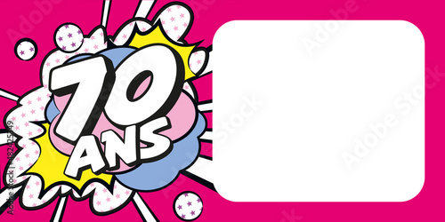 Carte anniversaire 70 ans BD CC Rose