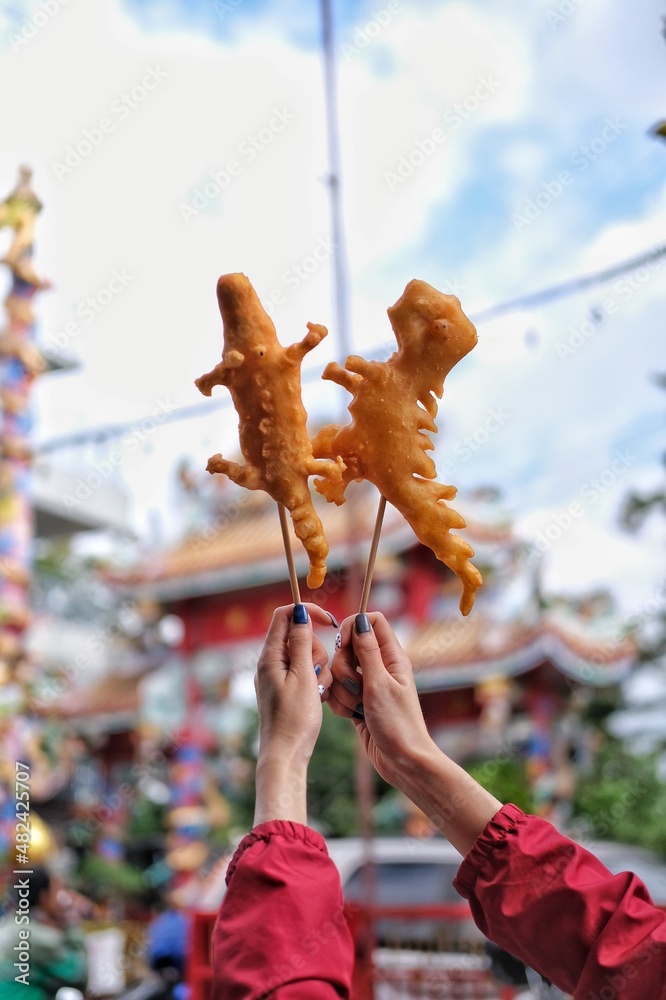 Patongo Chinese deep-fried dough stick or Chinese doughnut which called Patongo ...