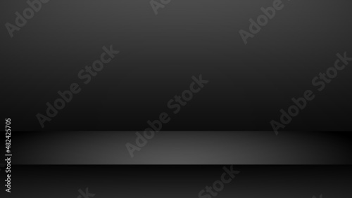 Black Backdrop  minimal abstract background , display product  stand to show cosmetic products ,illustration 3d Vector EPS 10