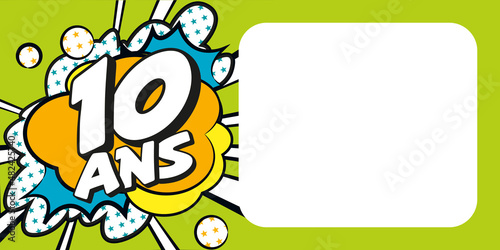 Carte anniversaire 10 ans BD CC Vert