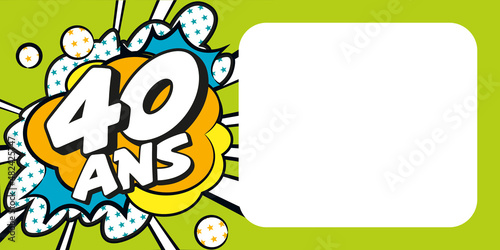 Carte anniversaire 40 ans BD CC Vert