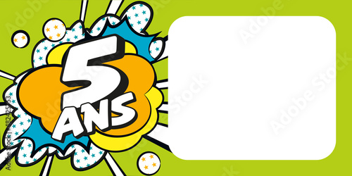 Carte anniversaire 5 ans BD CC Vert