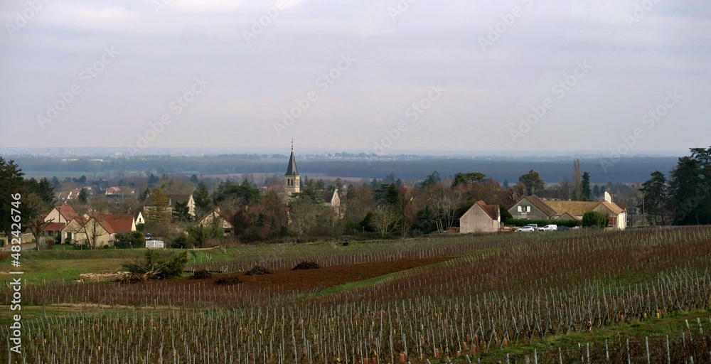 Panorama d'un village en Bourgogne.