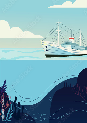 yacht in the sea