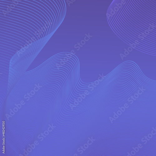 Fluid poster cover with modern very peri color of the year 2022. Violet and purple abstract geometrical template with blend shapes.