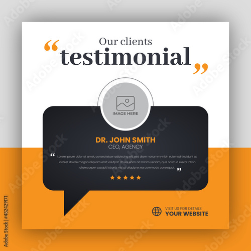 Customer feedback testimonial social media post web banner template
