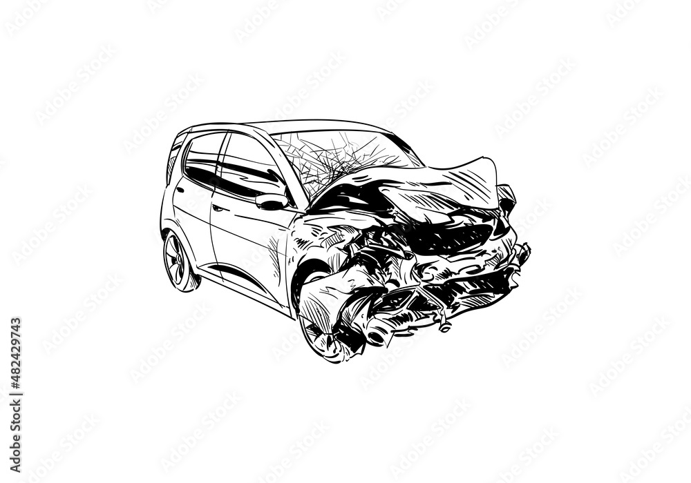 Premium Vector  Sketch icon car crash