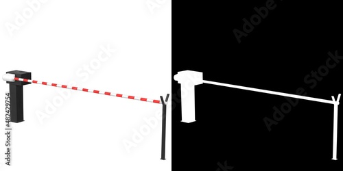 Obraz na plátně 3D rendering illustration of a level crossing