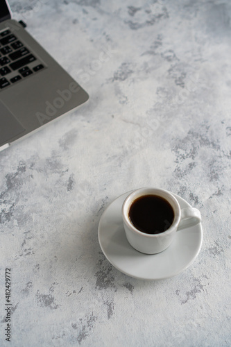 at the desk in the office