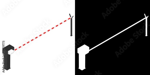 Obraz na plátně 3D rendering illustration of a level crossing