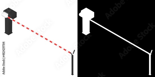 Obraz na plátně 3D rendering illustration of a level crossing