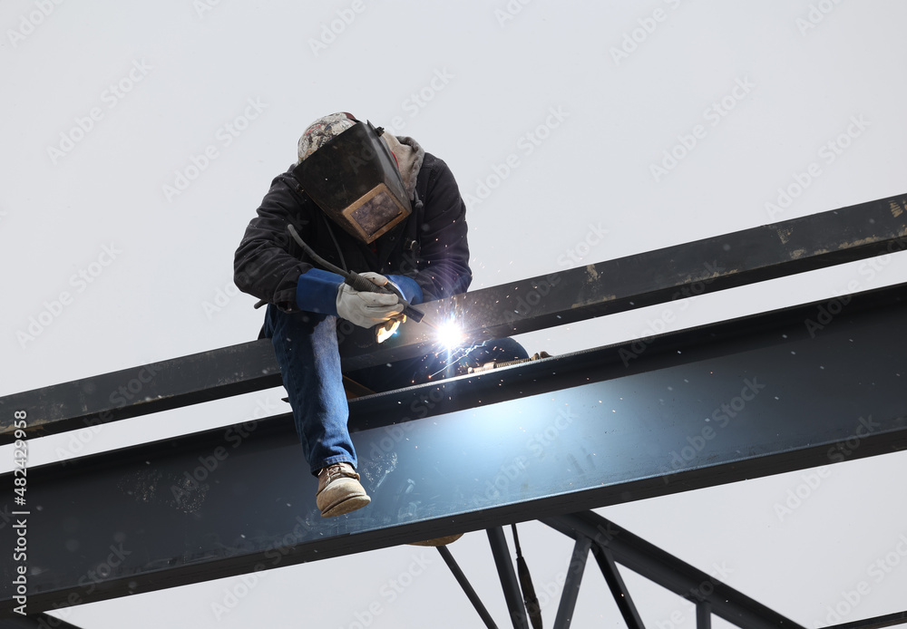 welding takes place on a construction site
