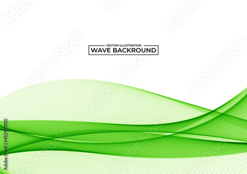Abstract modern flowing stylish green wave in white backround. vector illustration 