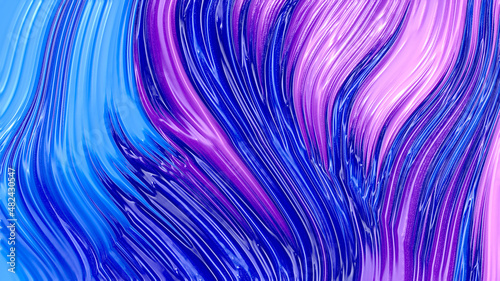 Waves purple blue with luxury texture background. Abstract 3d illustration, 3d rendering.