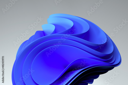 Fototapeta Naklejka Na Ścianę i Meble -  3d rendering Wavy modern shapes on a black background. abstract background.Luxurious style background or wallpaper