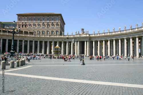 St Peter's Square in the Vatican, Rome, Italy, with Visitors Exploring Classic Architecture and Religion  © Gary Peplow