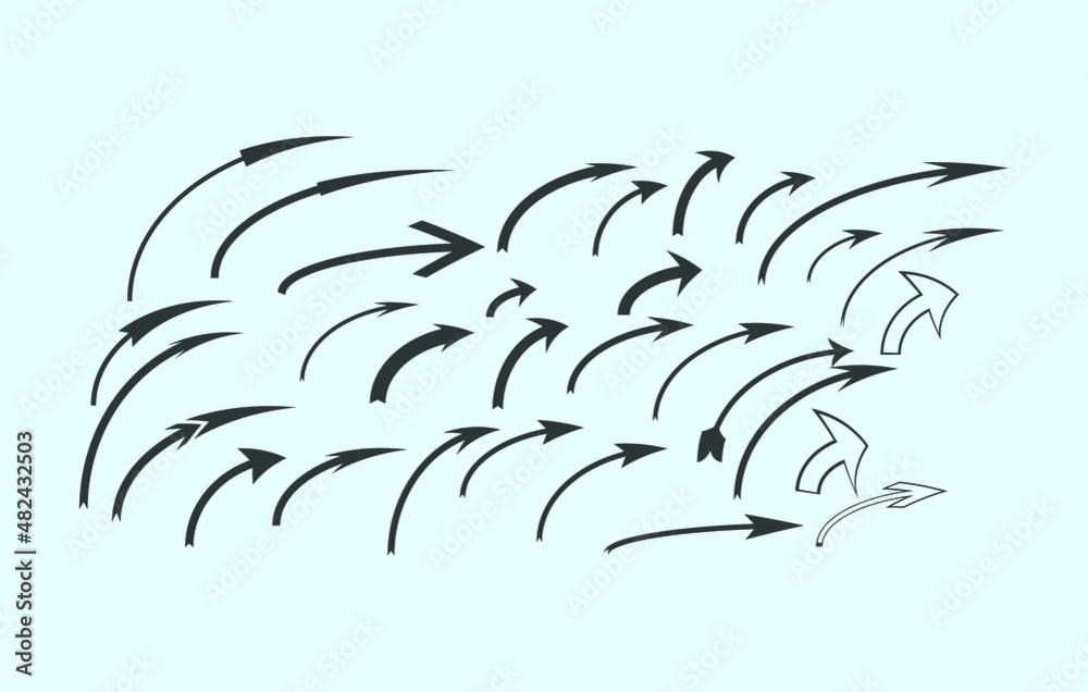 Set of arrow icon vector on white background. arrow icon vector