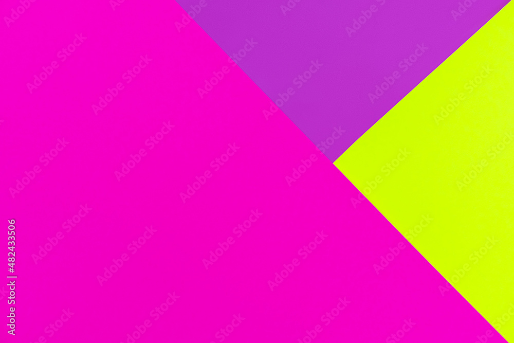 Trendy bold color neon background in pink, violet and green with place for text