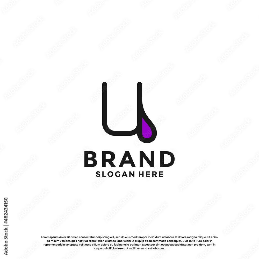 letter U with drop combination logo design inspiration letter U with drop combination logo design inspiration