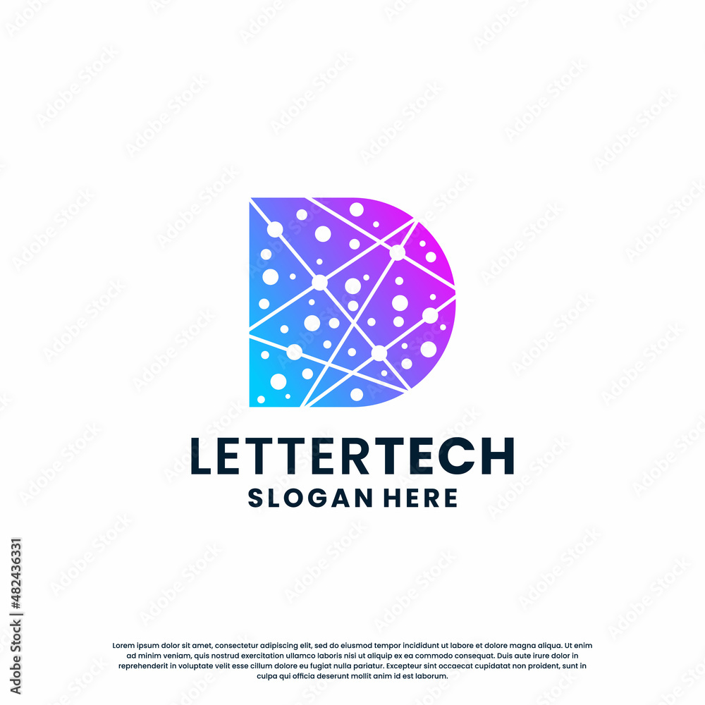 letter D logo design for technology, science and lab business company identity letter D logo design for technology, science and lab business company identity