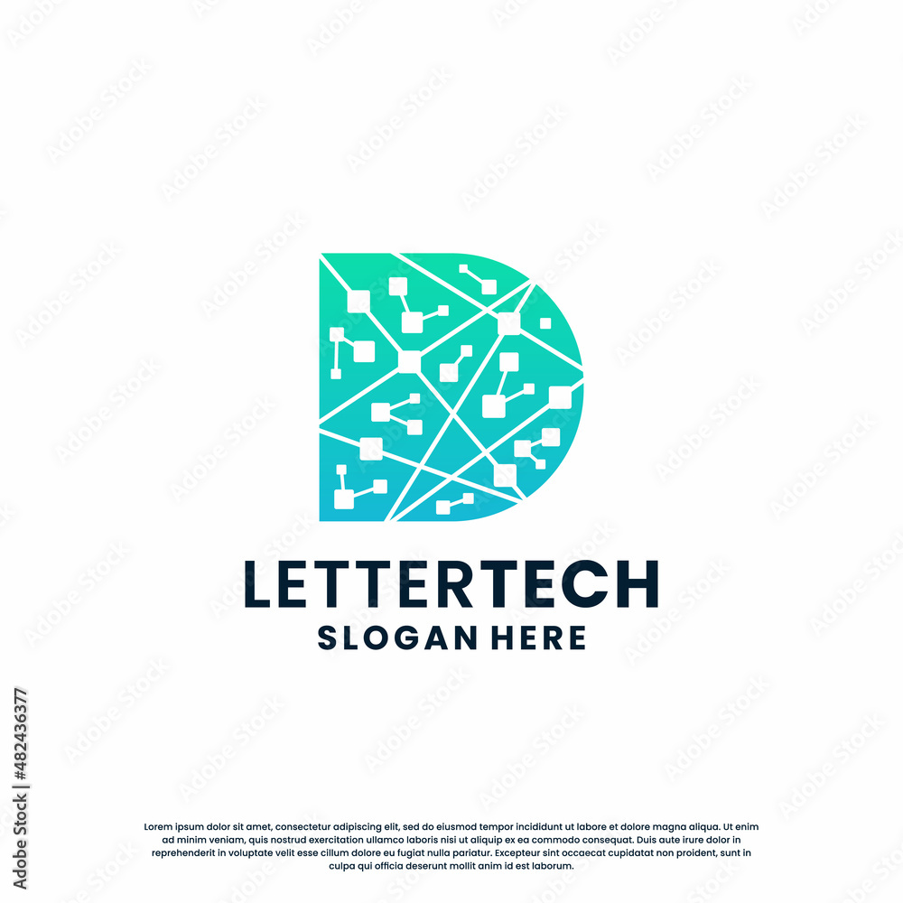 letter D logo design for technology, science and lab business company identity letter D logo design for technology, science and lab business company identity