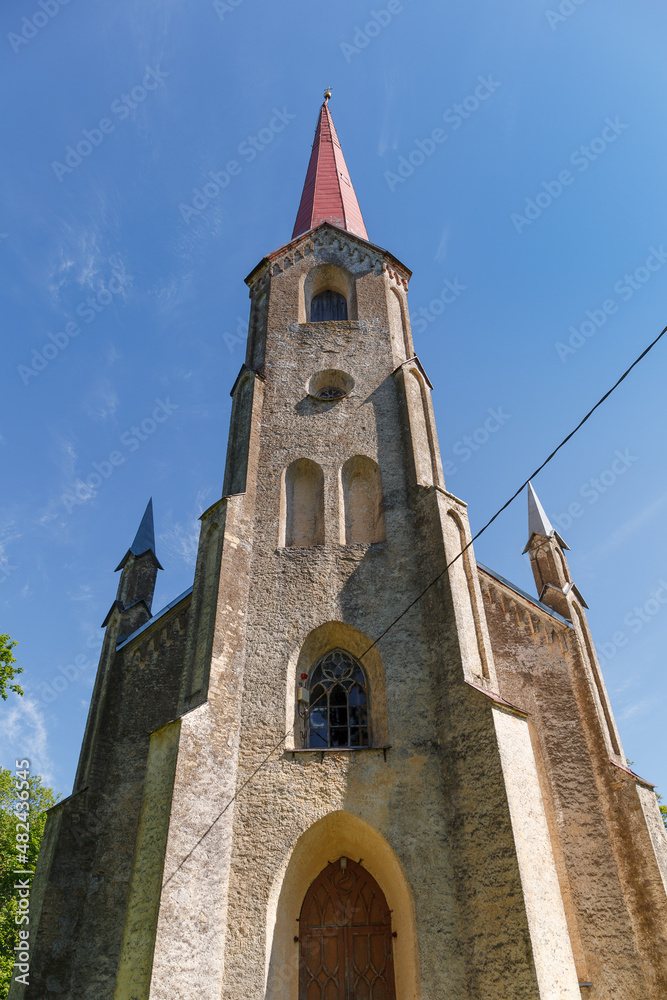 Rural lutheral church. Lihula Eliisabeti kirik. Estonia.