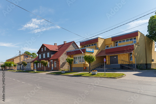 Fototapeta Naklejka Na Ścianę i Meble -  Small city street view. Lihula, Estonia