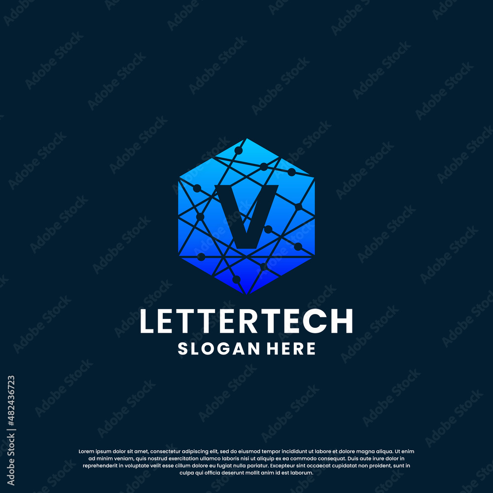 letter V logo design for technology, science and lab business company identity letter V logo design for technology, science and lab business company identity