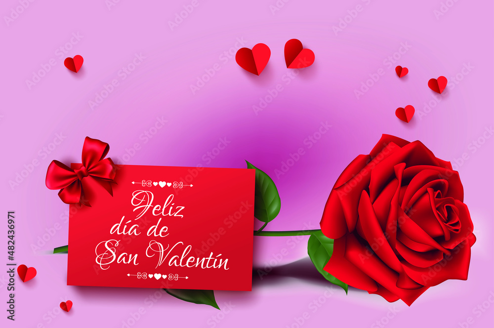 tarjeta o pancarta para desear un feliz día de San Valentín el 14 de ...