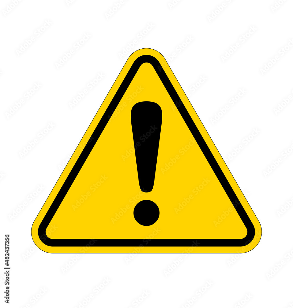 classic hazard warning sign in yellow triangle classic hazard warning sign in yellow triangle